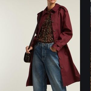NWT APC Lune Burgundy Cotton Trench